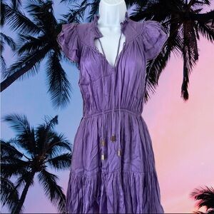 Purple ruffle minidress